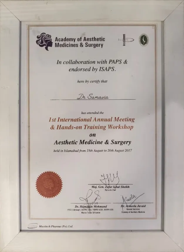 Dr. Samavia Academy of Aesthetic Medicines and Surgery