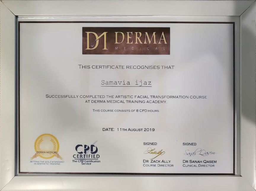 Dr. Samavia Artistic Facial Transformation Course - Derma Medical