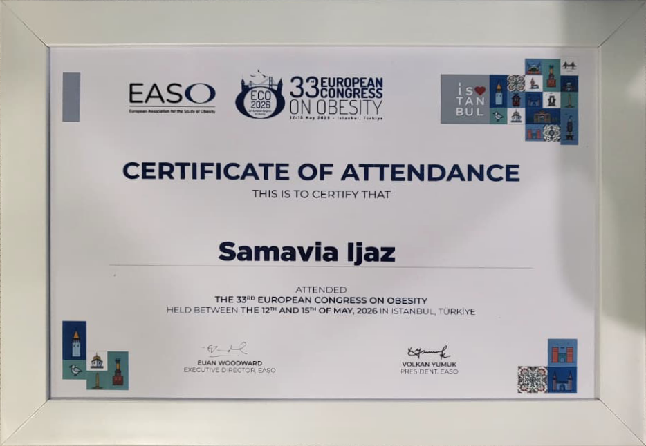 Dr. Samavia 33 European Congress on Obesity - EASO Turkey